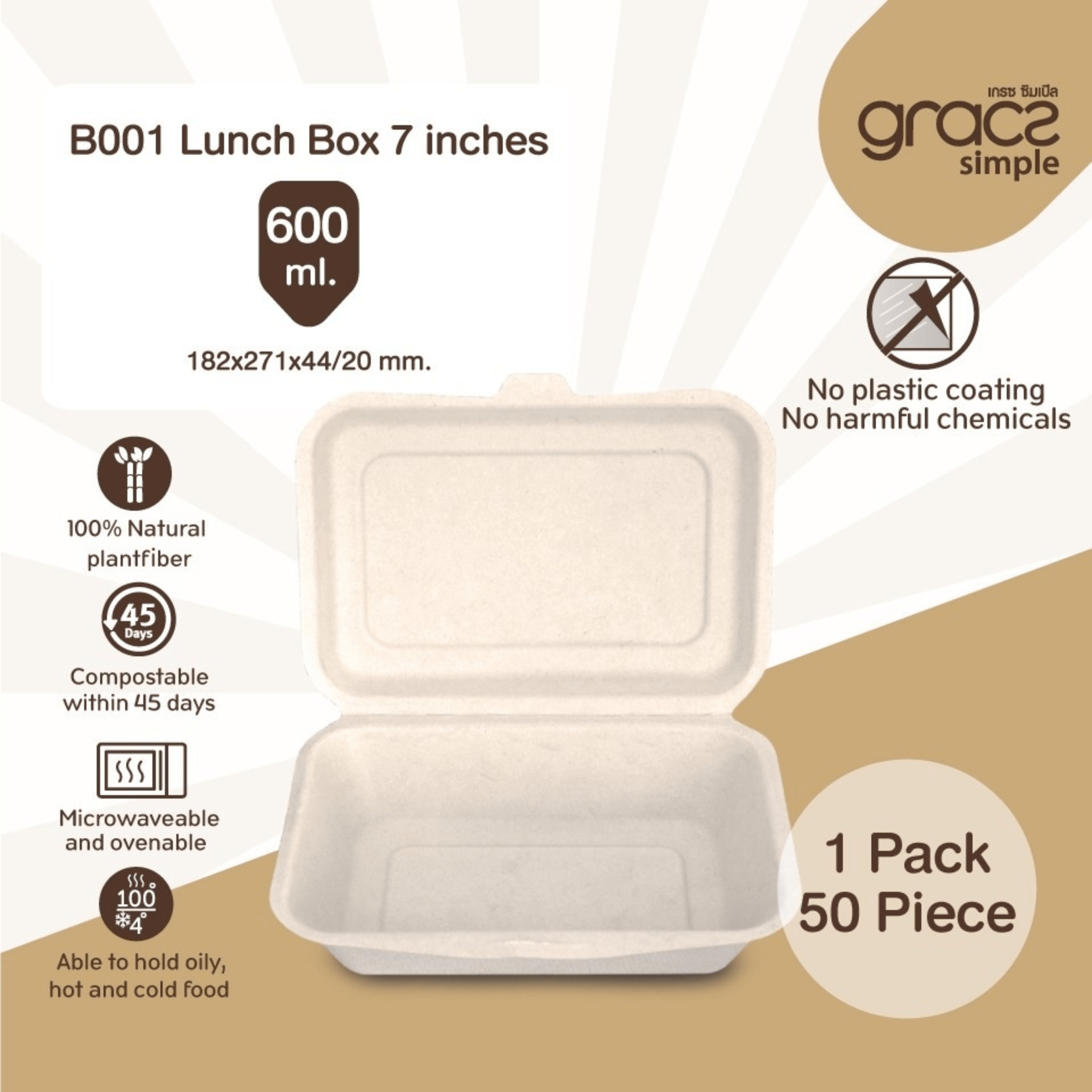 Gracz B001 Lunch box 7-inch * 600ml